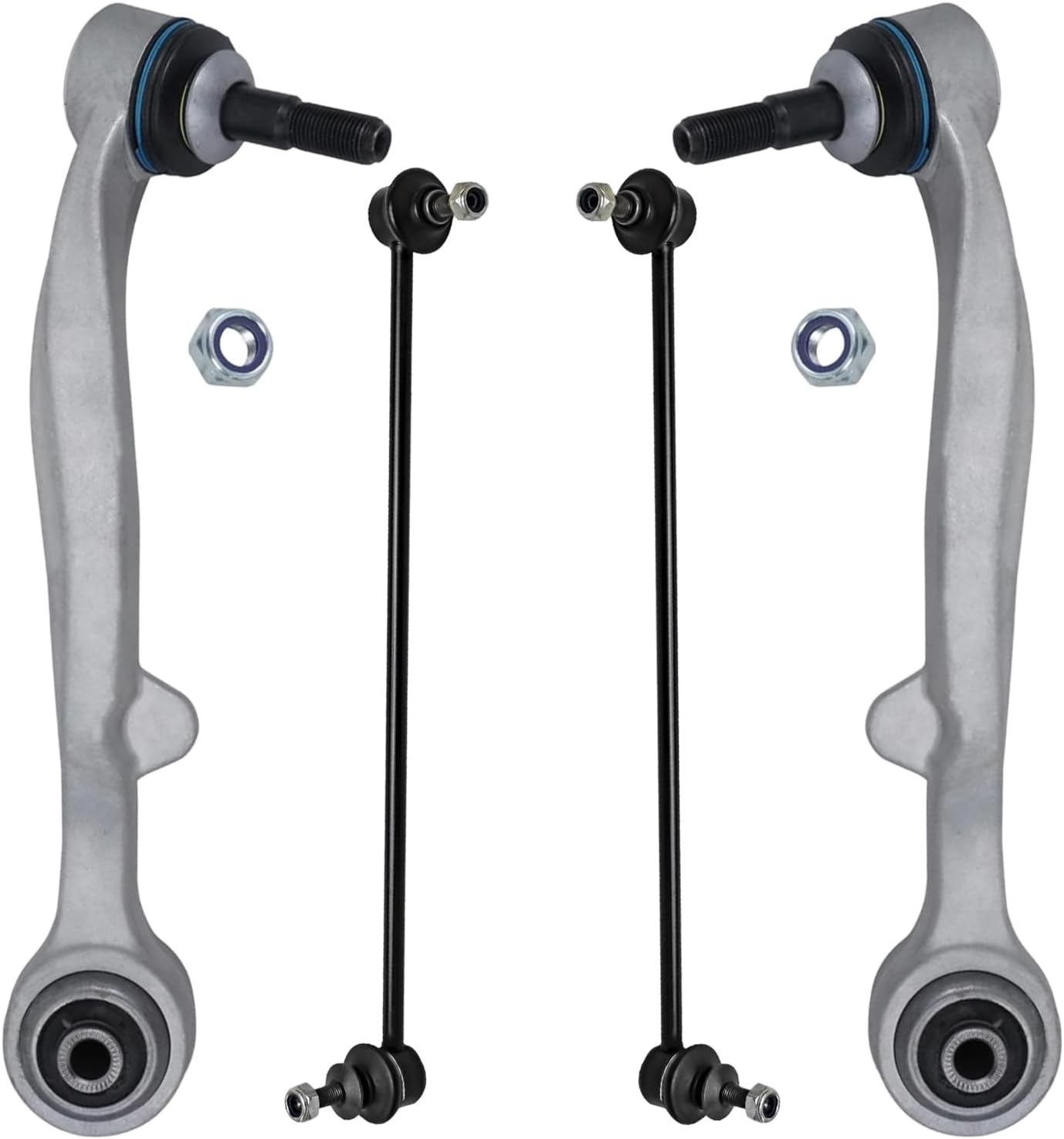 4pc Front Lower Rearward Control Arms Sway Bar Links Suspension Kit