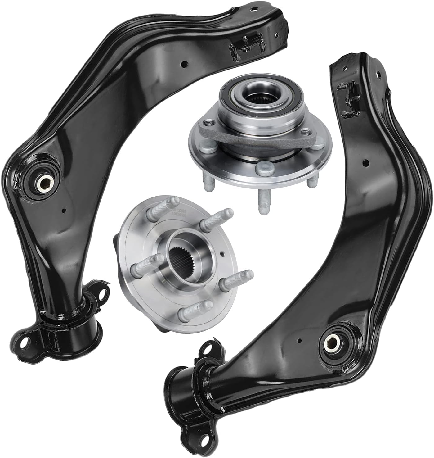 4pc Rear Upper Control Arms Wheel Hub and Bearings Suspension Kit