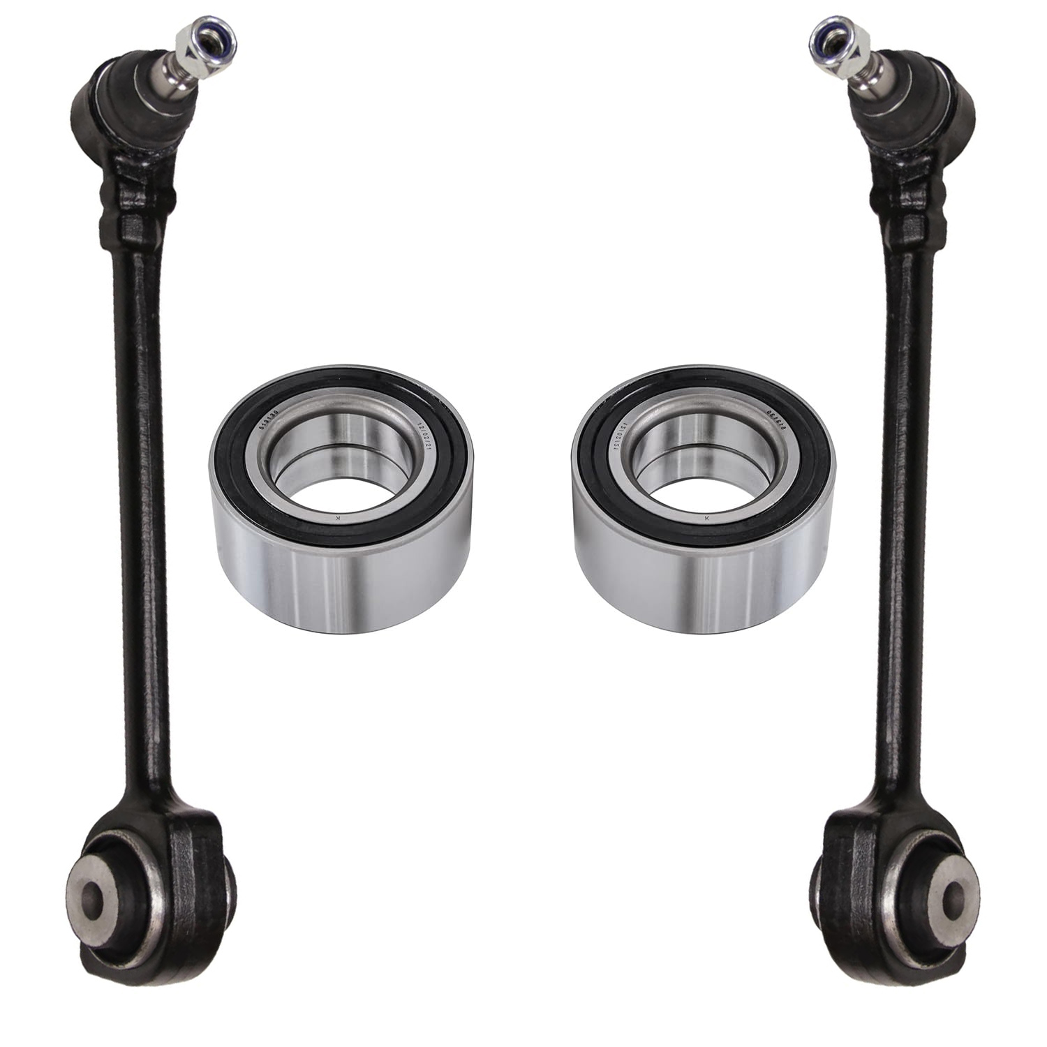 4pc Front Lower Rearward Control Arms Wheel Bearings Suspension Kit