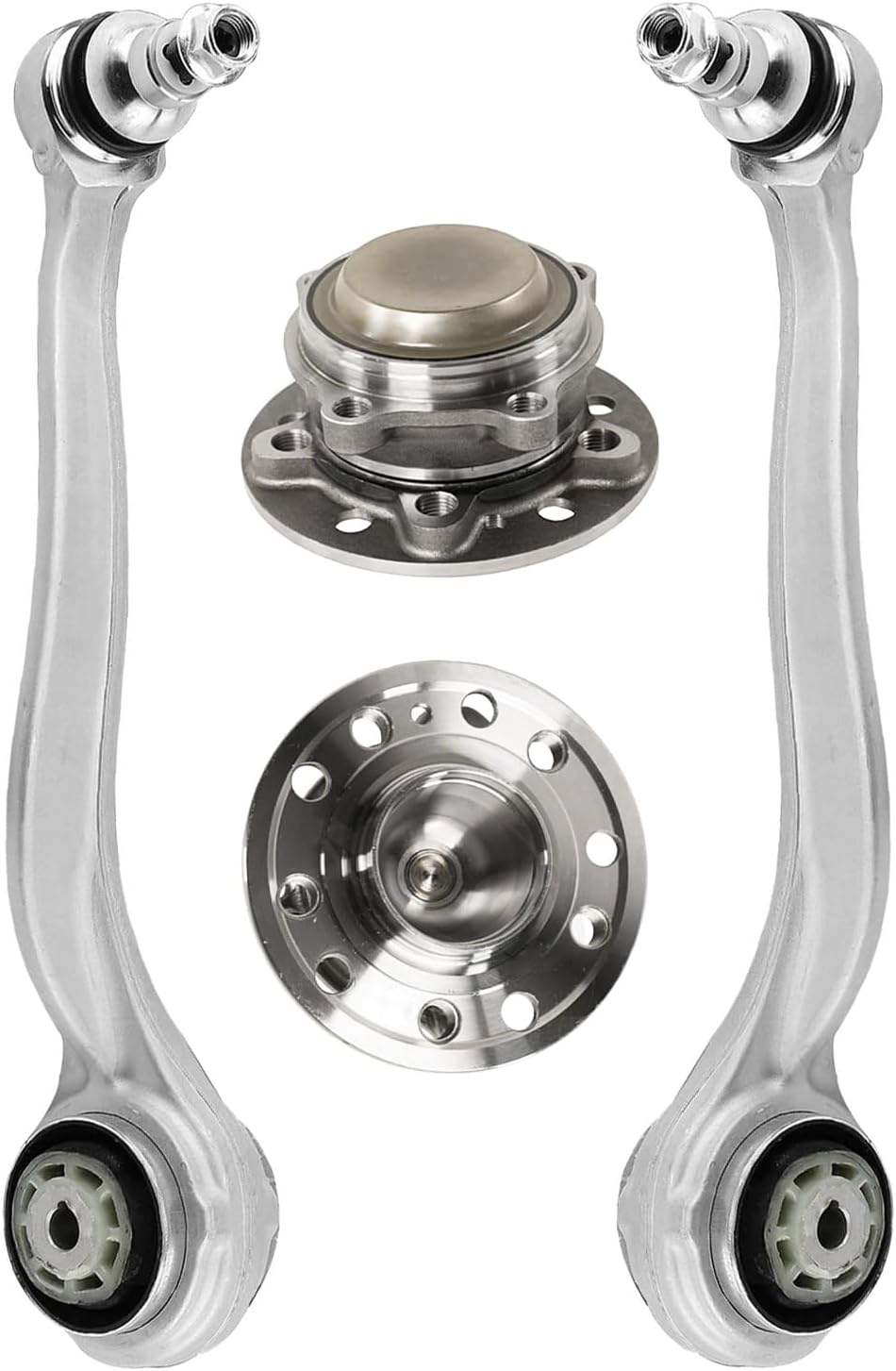 4pc Front Lower Forward Control Arms Wheel Hub and Bearings Suspension Kit