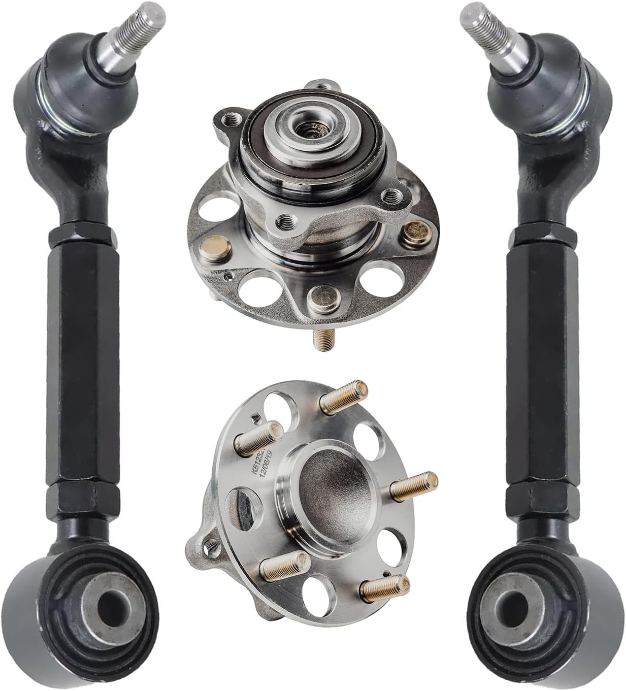 4pc Rear Upper Forward Control Arms Wheel Hub and Bearings Suspension Kit