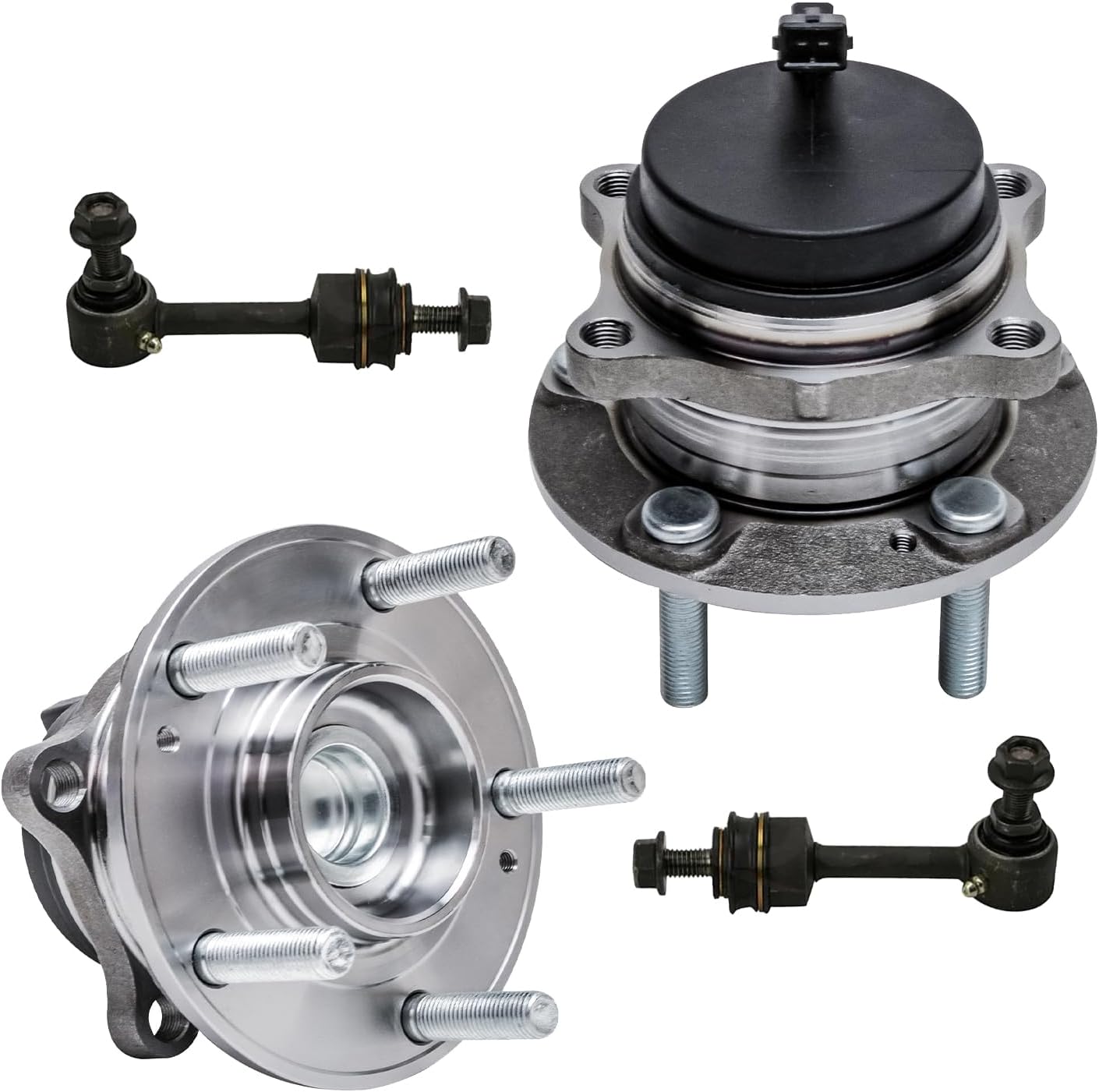 4pc Rear Wheel Hub and Bearings Sway Bar Links Suspension Kit
