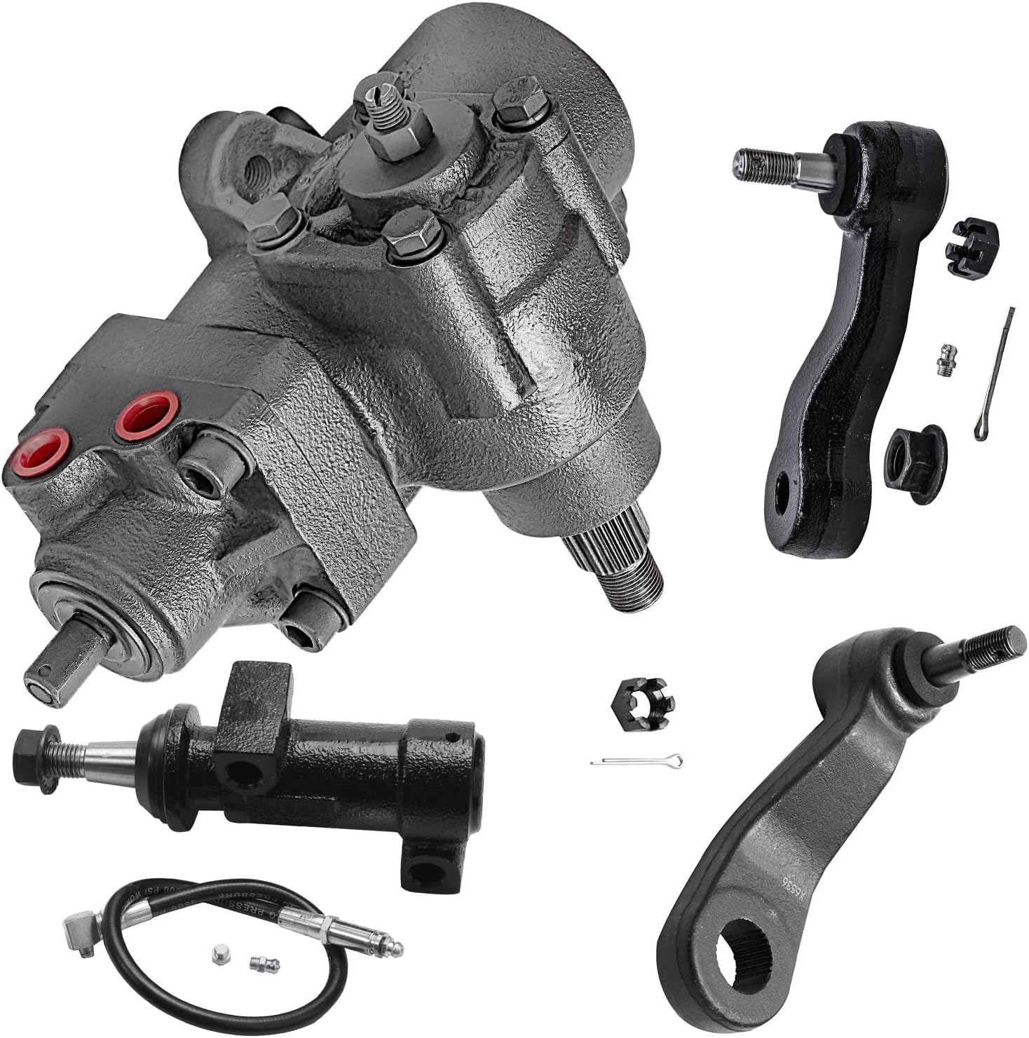 4pc Front Gear Box Pitman and Idler Arms Bracket Suspension Kit