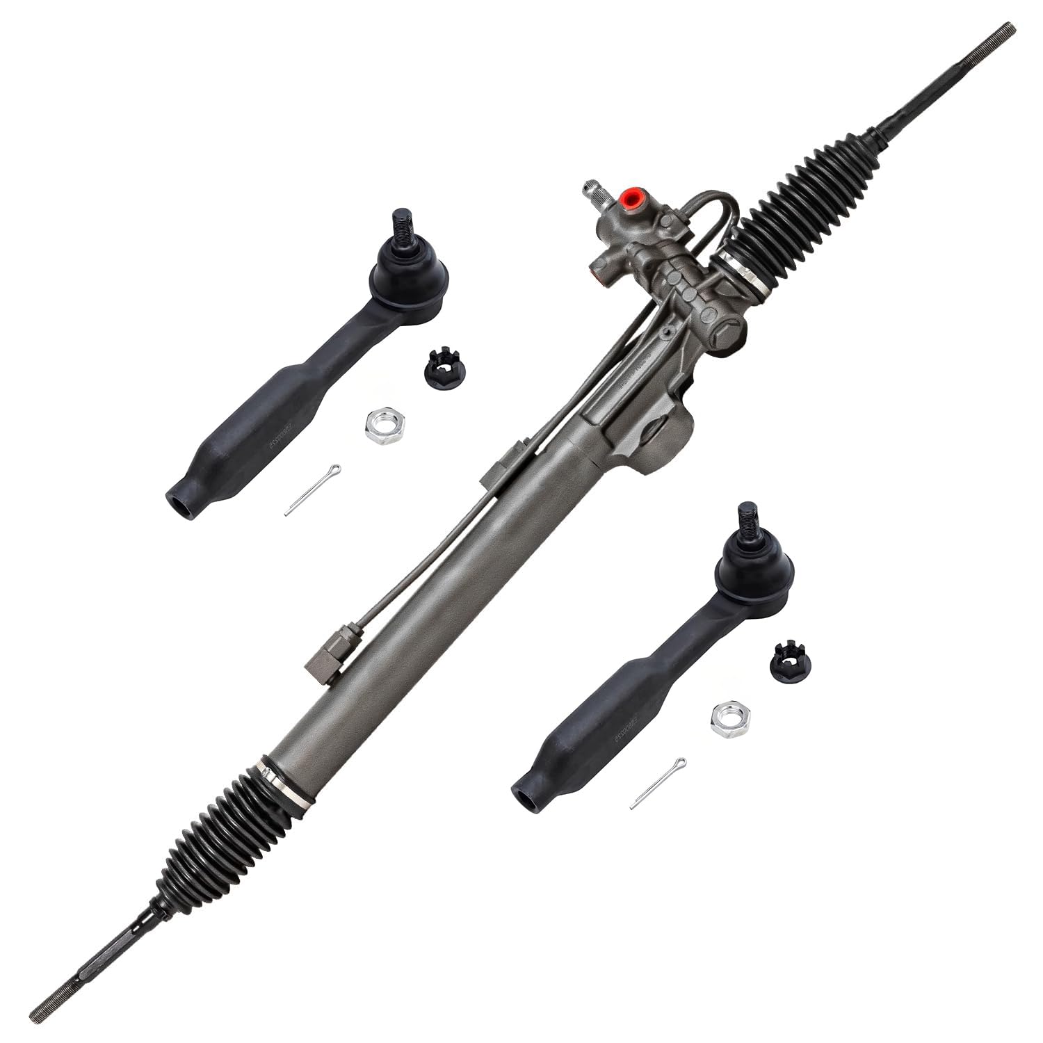 4pc Front Power Steering Rack and Pinion Outer Tie Rods Suspension Kit