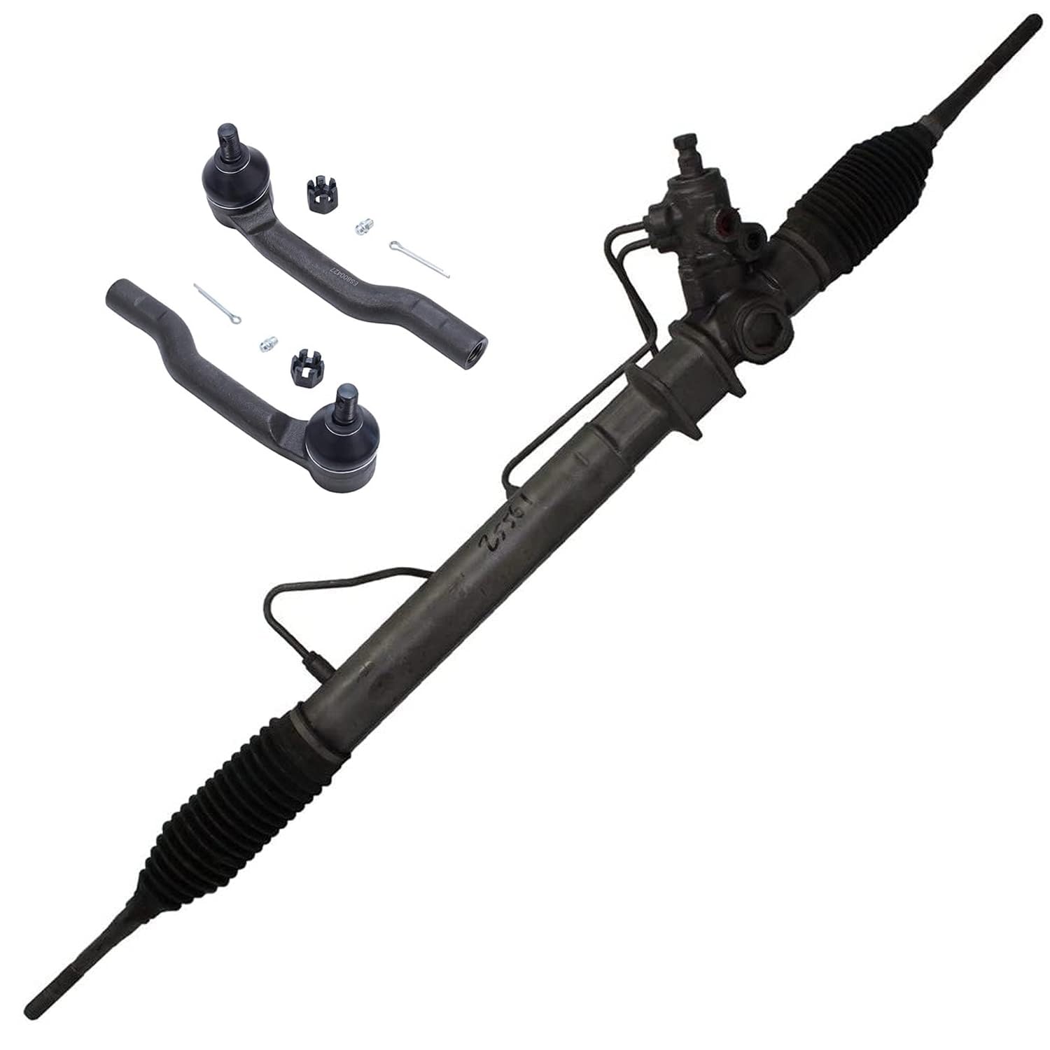 4pc Front Power Steering Rack and Pinion Outer Tie Rods Suspension Kit