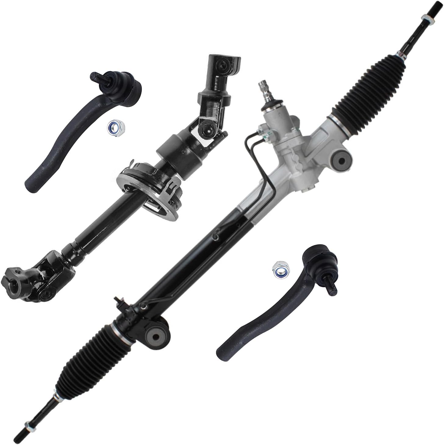 4pc Power Steering Rack and Pinion Intermediate Steering Shaft Suspension Kit