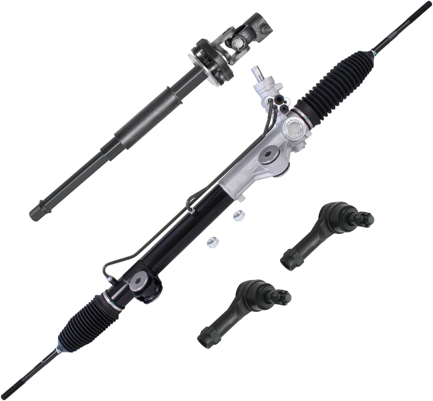 4pc Power Steering Rack and Pinion Intermediate Steering Shaft Suspension Kit