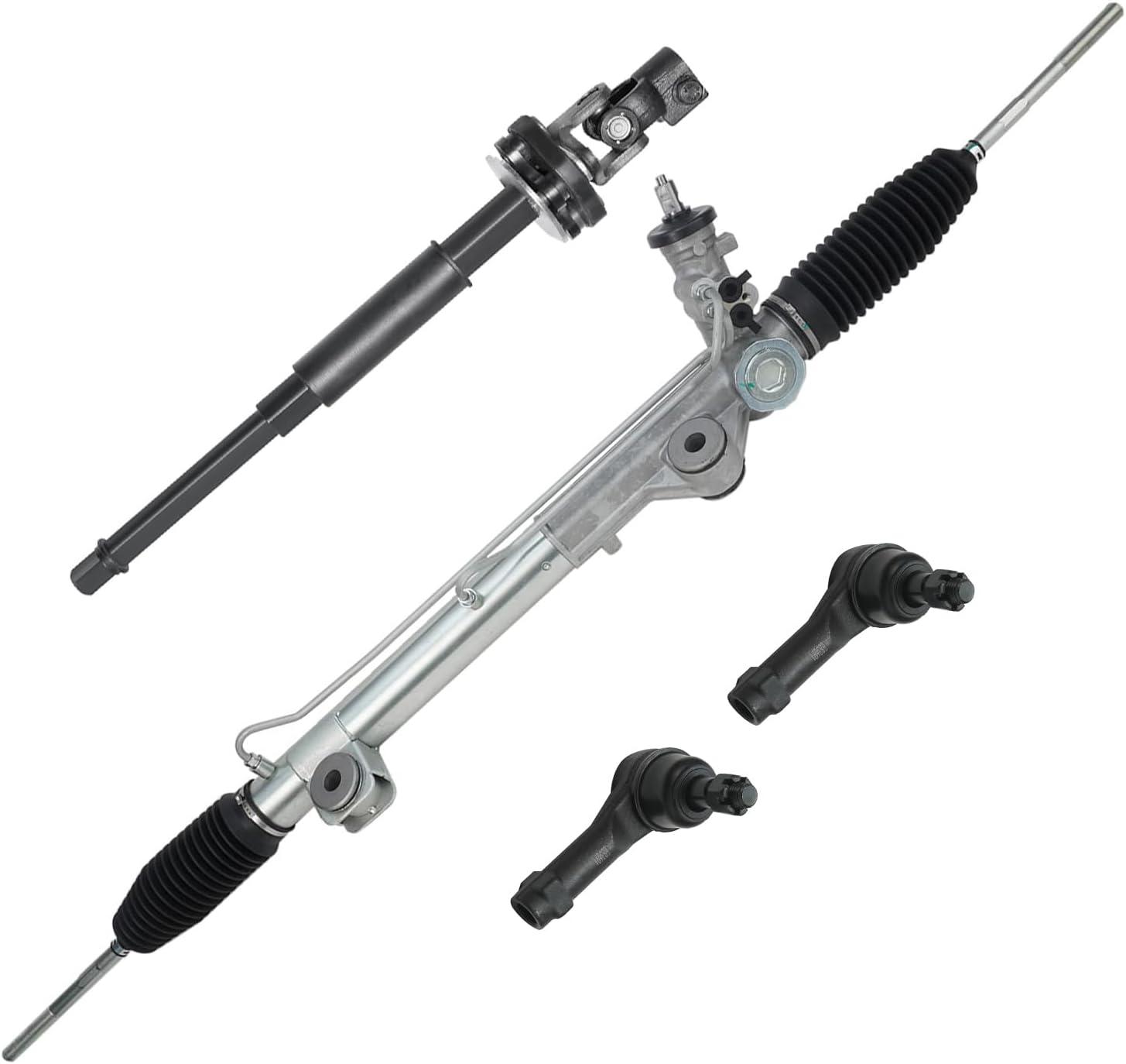 4pc Power Steering Rack and Pinion Intermediate Steering Shaft Suspension Kit