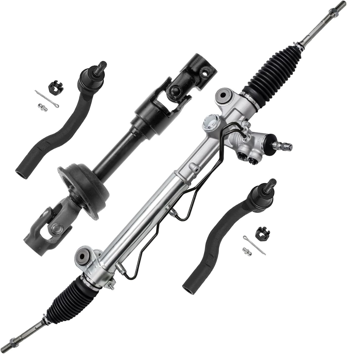 4pc Power Steering Rack and Pinion Intermediate Steering Shaft Kit