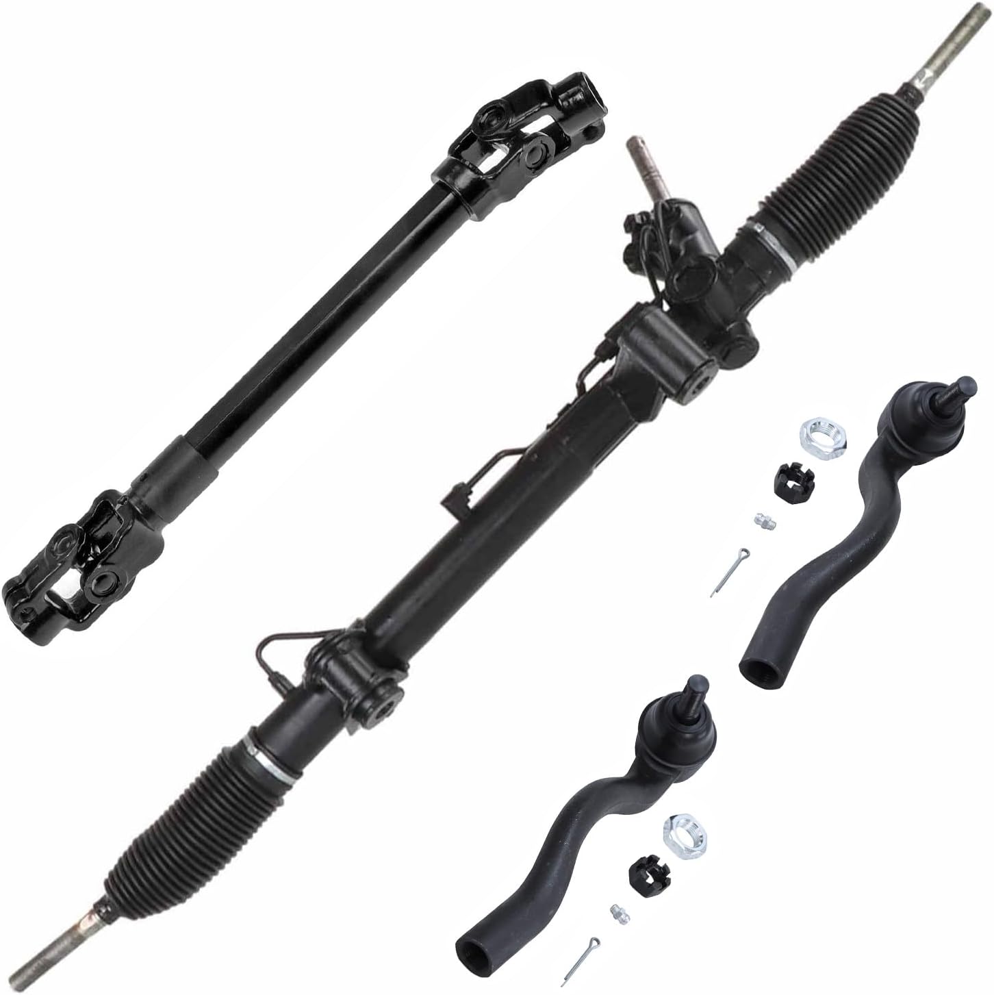 4pc Power Steering Rack and Pinion Intermediate Steering Shaft Suspension Kit