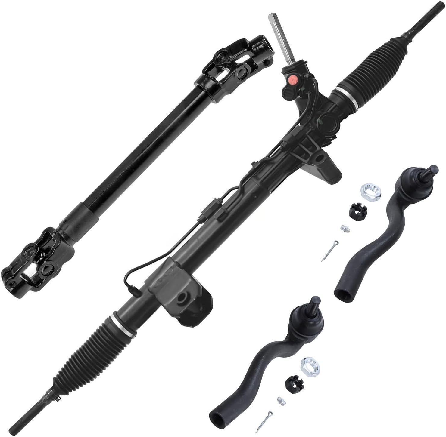 4pc Power Steering Rack and Pinion Intermediate Steering Shaft Suspension Kit