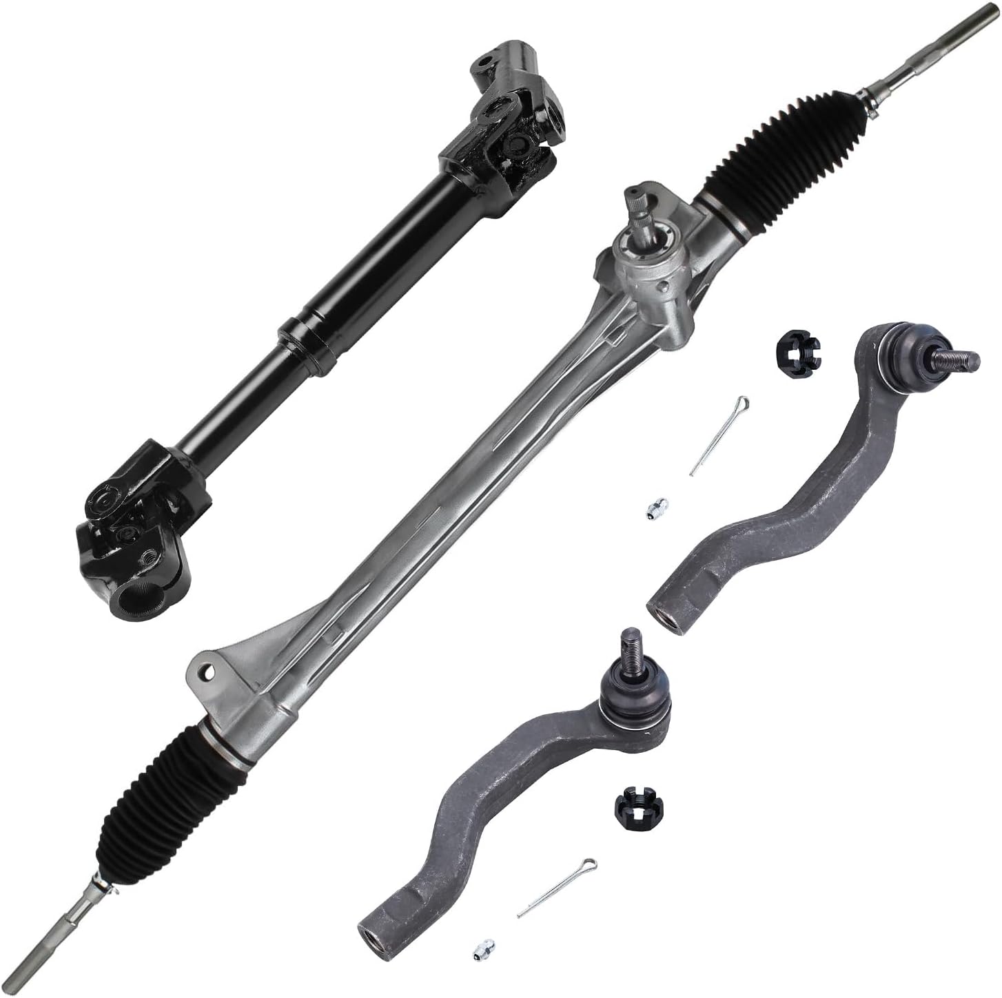 4pc Electric Steering Rack and Pinion Intermediate Steering Shaft Suspension Kit