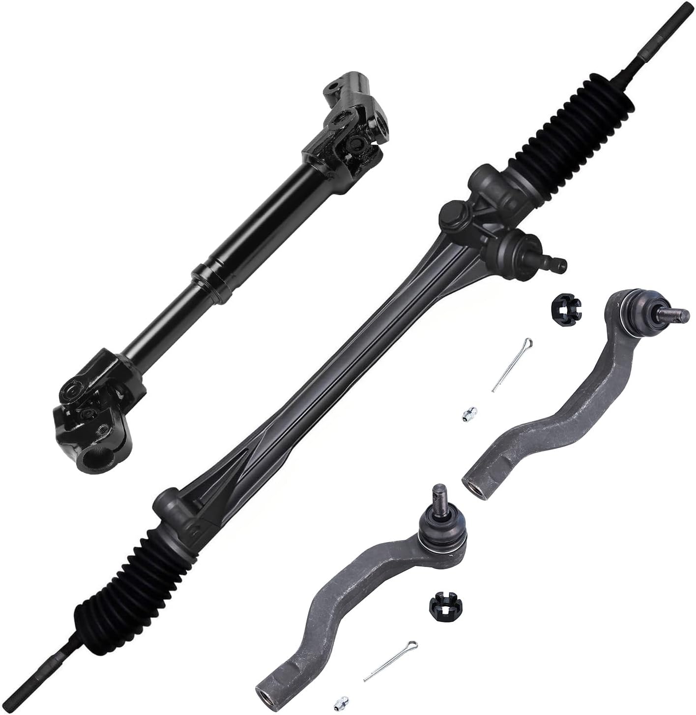 4pc Power Steering Rack and Pinion Intermediate Steering Shaft Suspension Kit