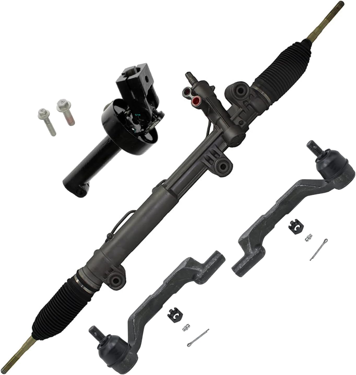 4pc Power Steering Rack and Pinion Lower Steering Shaft Suspension Kit