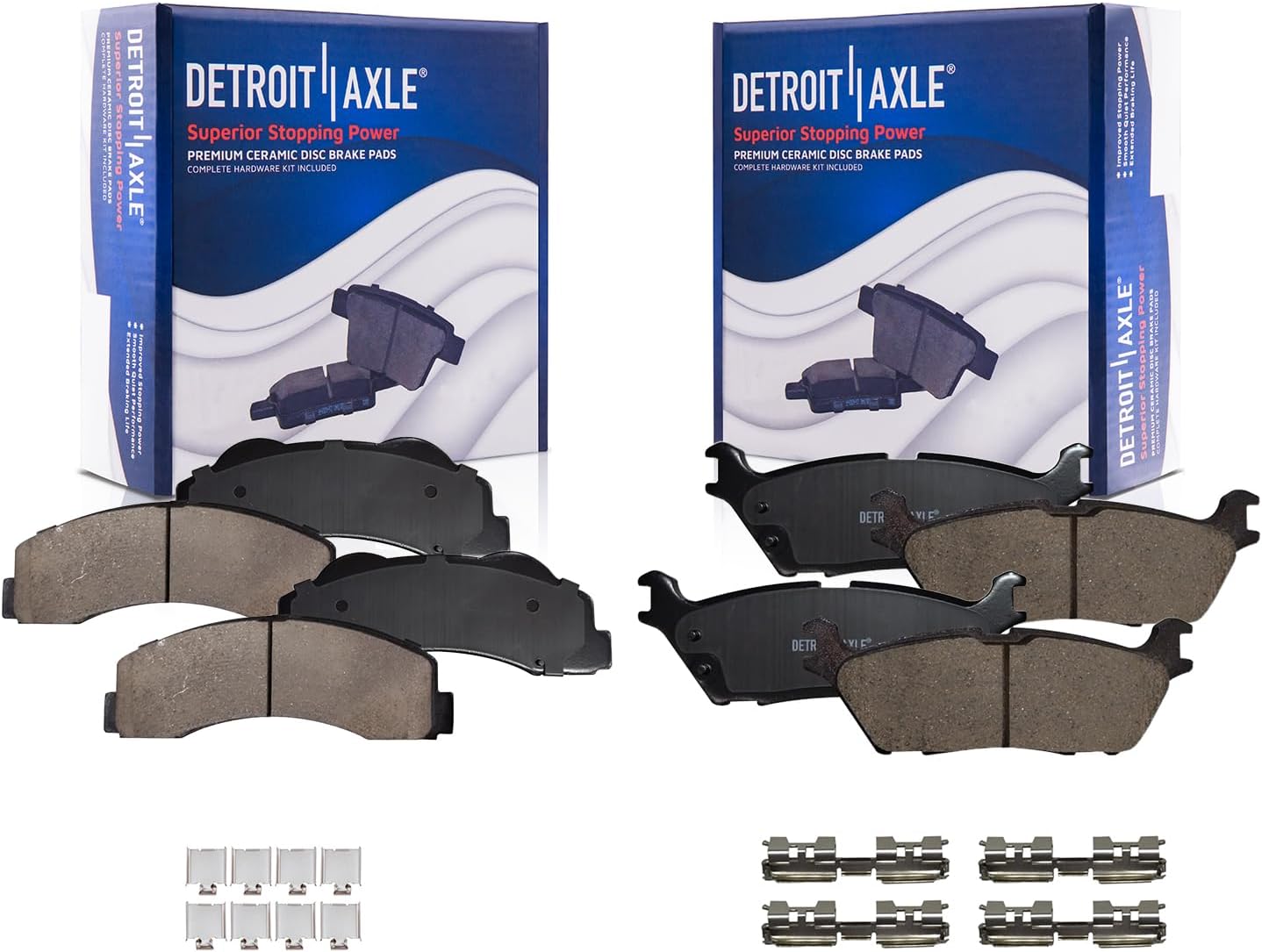 4pc Front & Rear Ceramic Brake Pads Kit