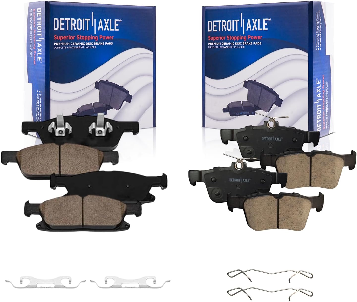 4pc Front & Rear Ceramic Brake Pads Kit