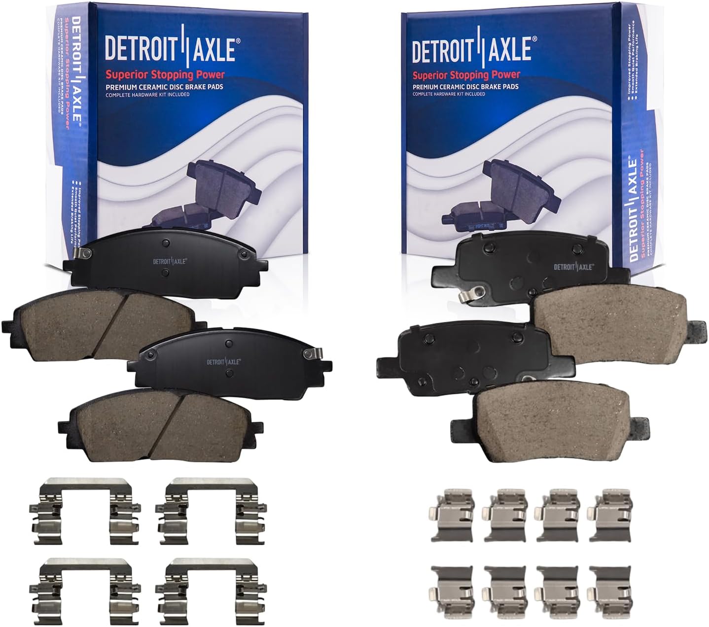 4pc Front & Rear Ceramic Brake Pads Kit
