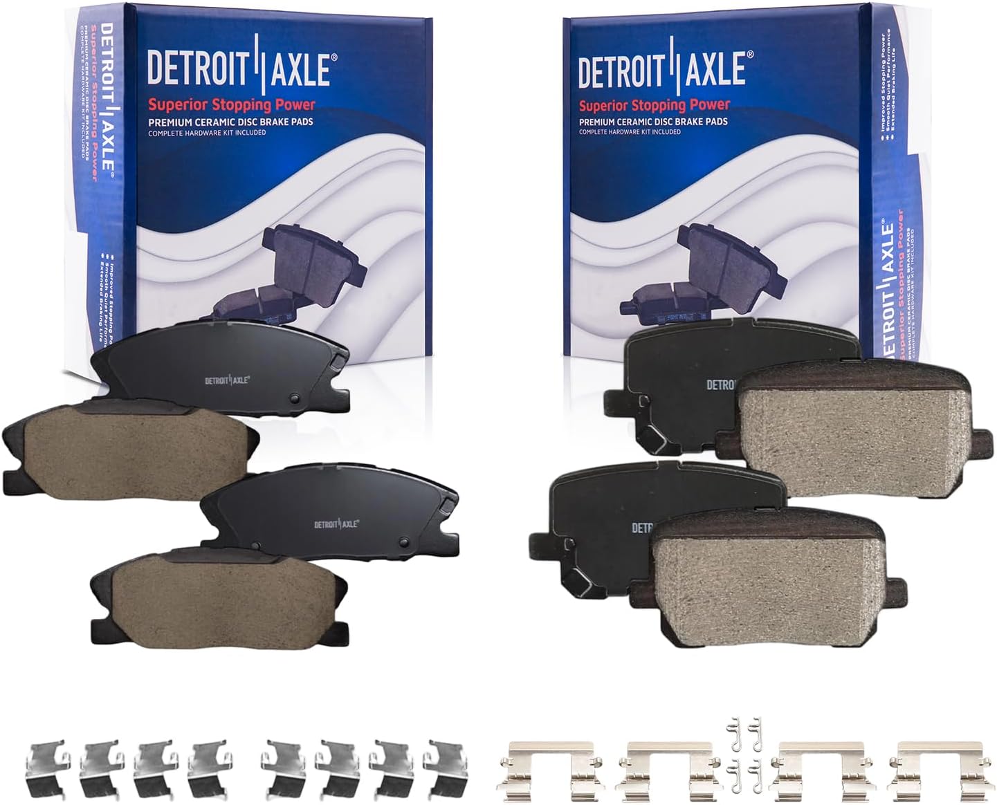 4pc Front & Rear Ceramic Brake Pads Kit
