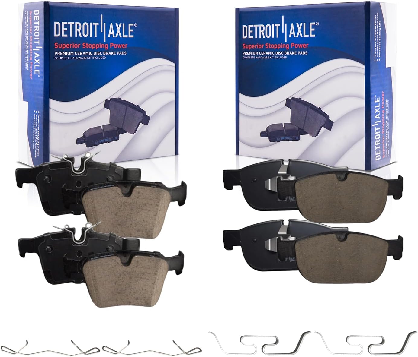 4pc Front & Rear Ceramic Brake Pads Kit