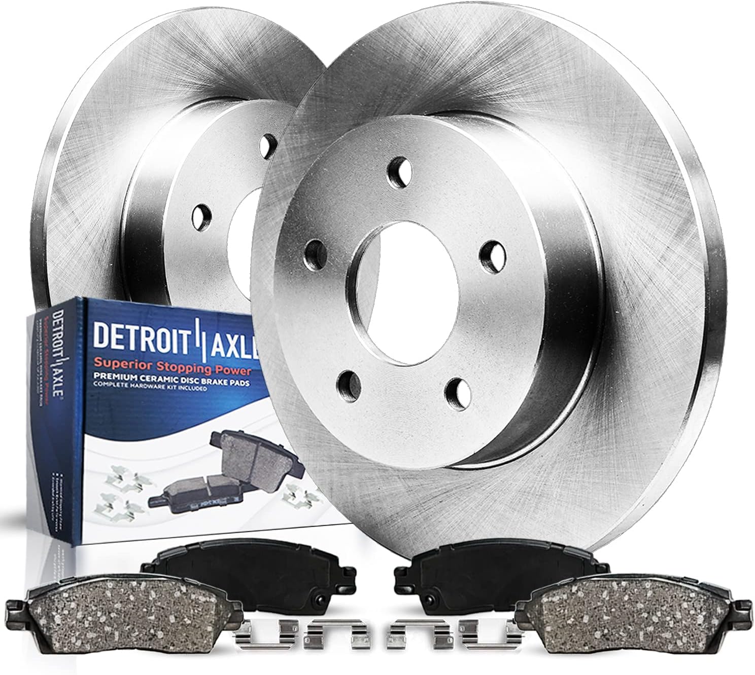 4pc Rear Disc Rotors and Ceramic Brake Pads Kit