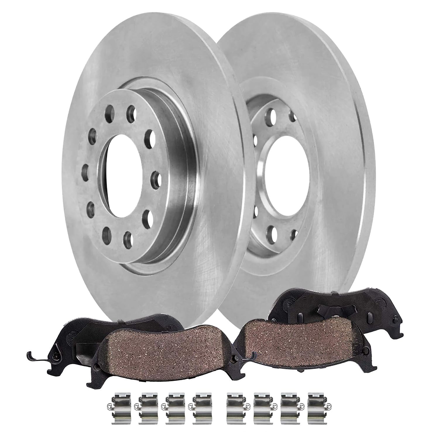 4pc Rear Disc Rotors and Ceramic Brake Pads Kit
