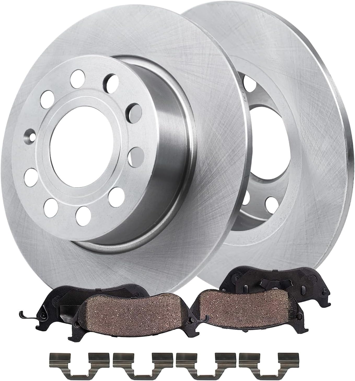 4pc Rear Disc Rotors and Ceramic Brake Pads Kit