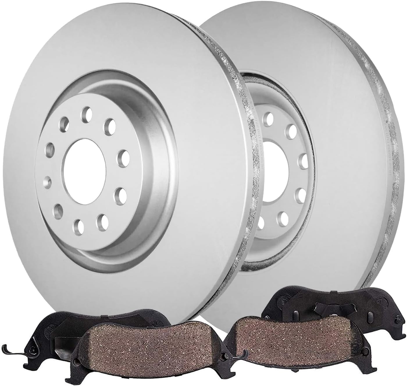 4pc Front Disc Rotors and Ceramic Brake Pads Kit