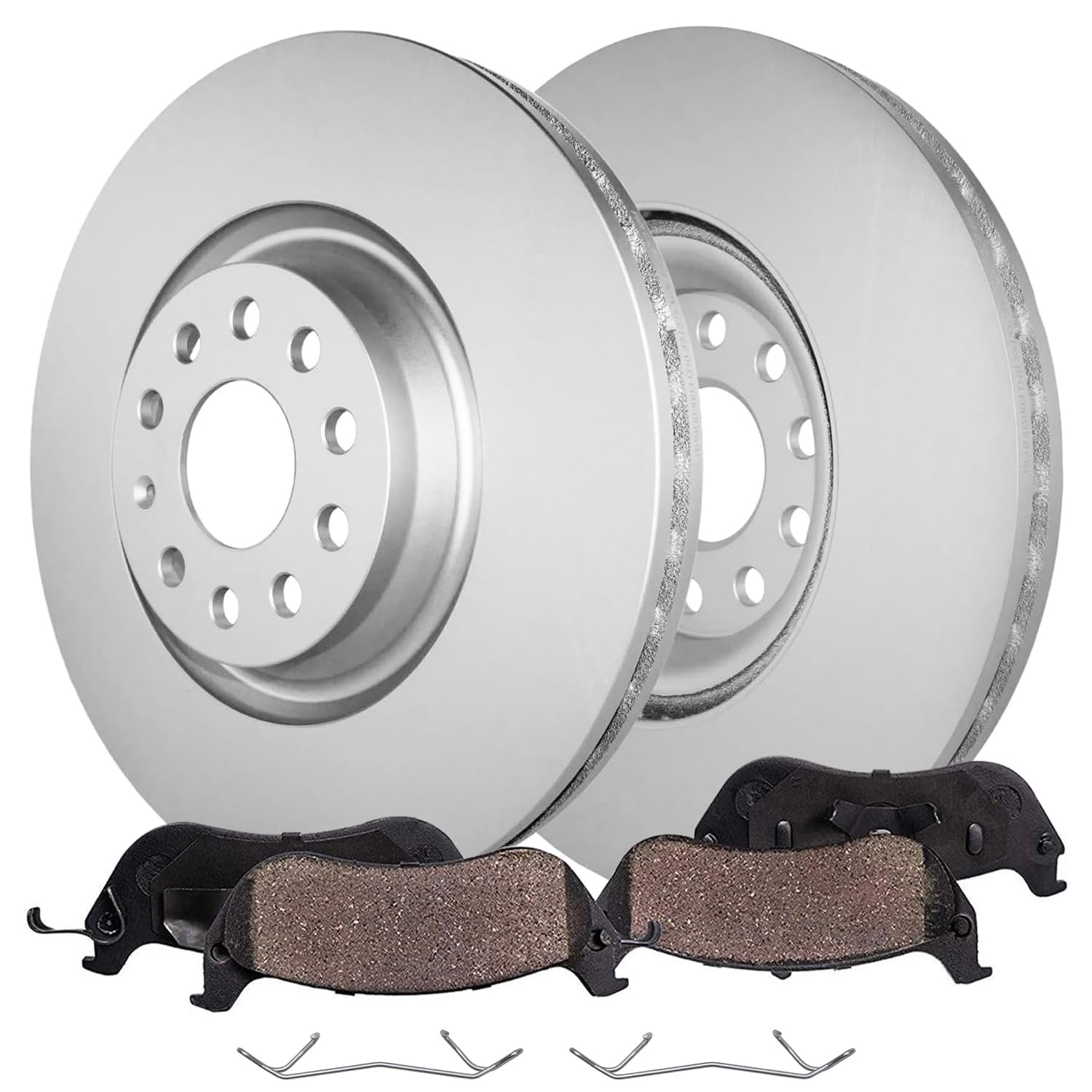 4pc Front Disc Rotors and Ceramic Brake Pads Kit