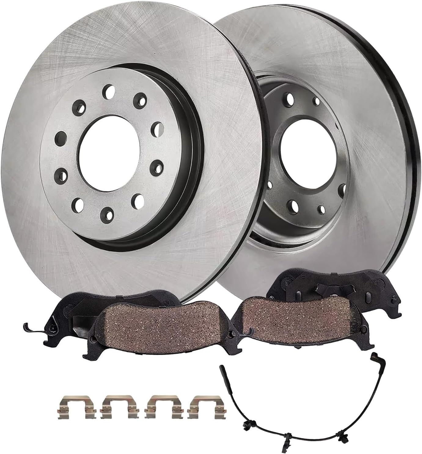 4pc Rear Disc Rotors and Ceramic Brake Pads Kit