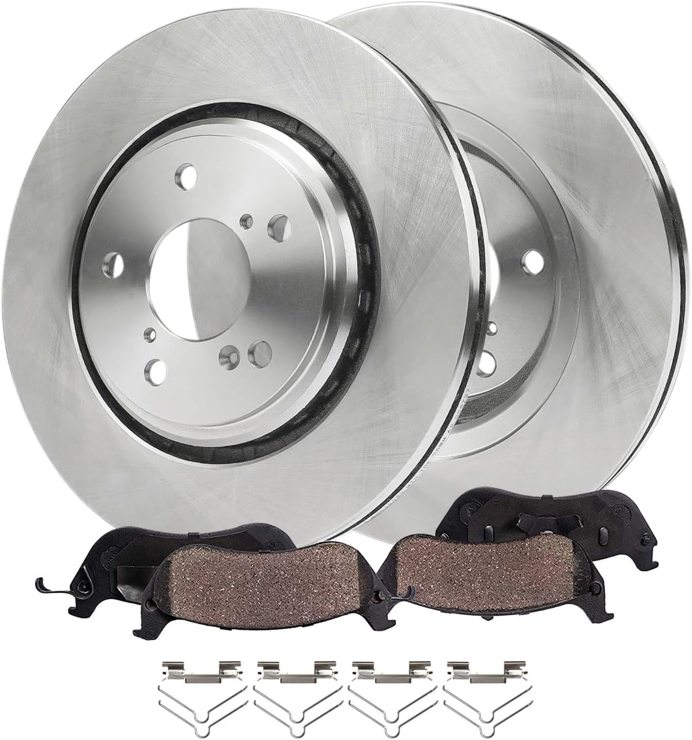 4pc Front Disc Rotors and Ceramic Brake Pads Kit