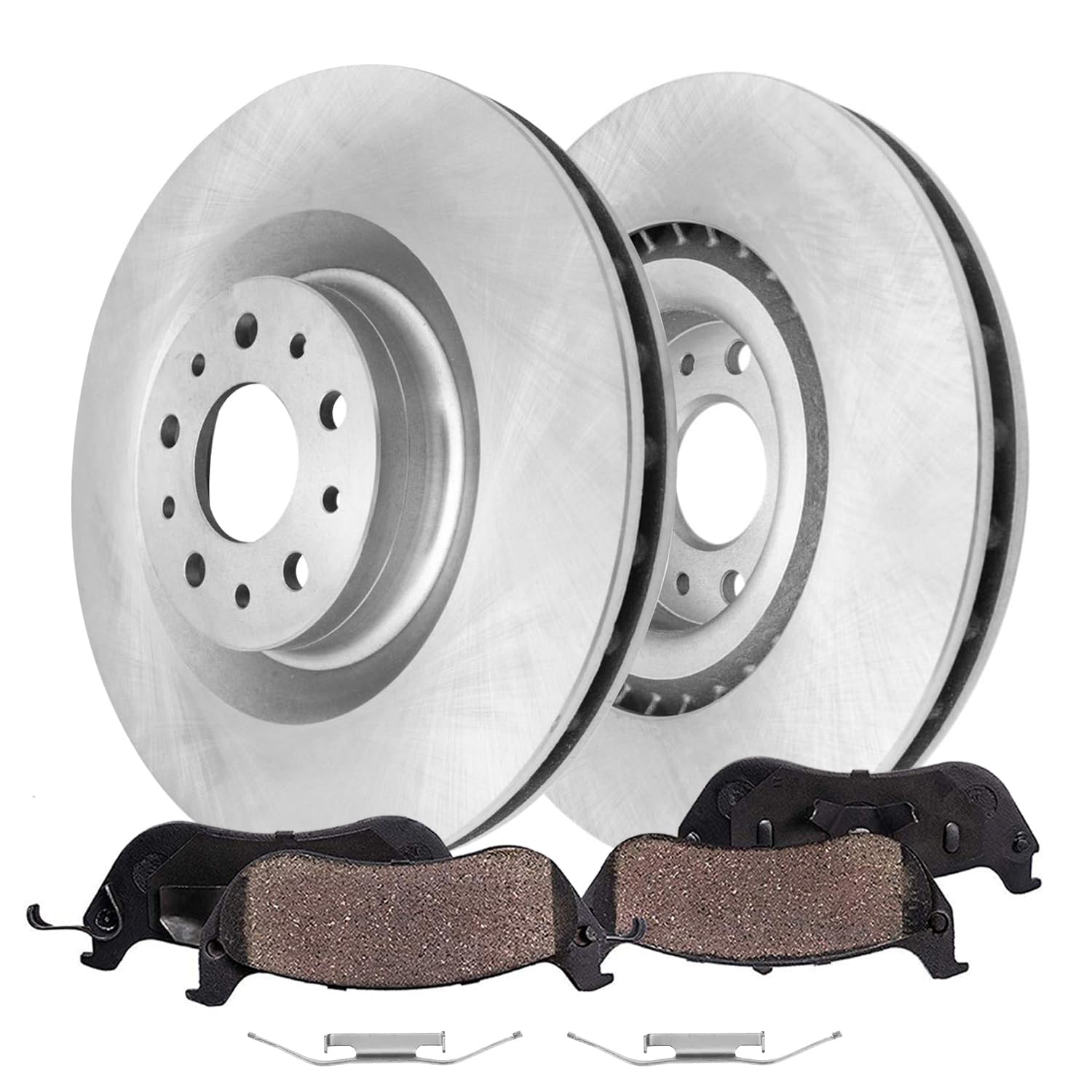 4pc Front Disc Rotors and Ceramic Brake Pads Kit