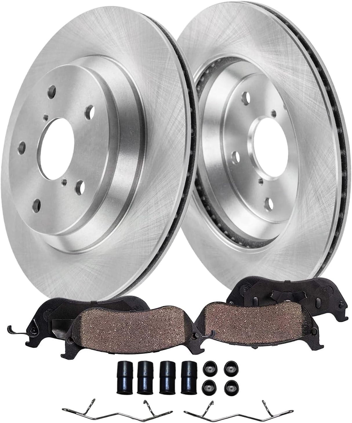 4pc Rear Disc Rotors and Ceramic Brake Pads Kit