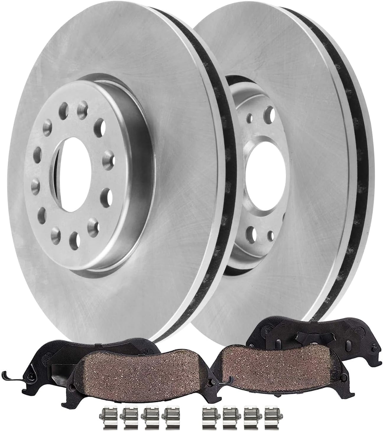 4pc Front Disc Rotors and Ceramic Brake Pads Kit