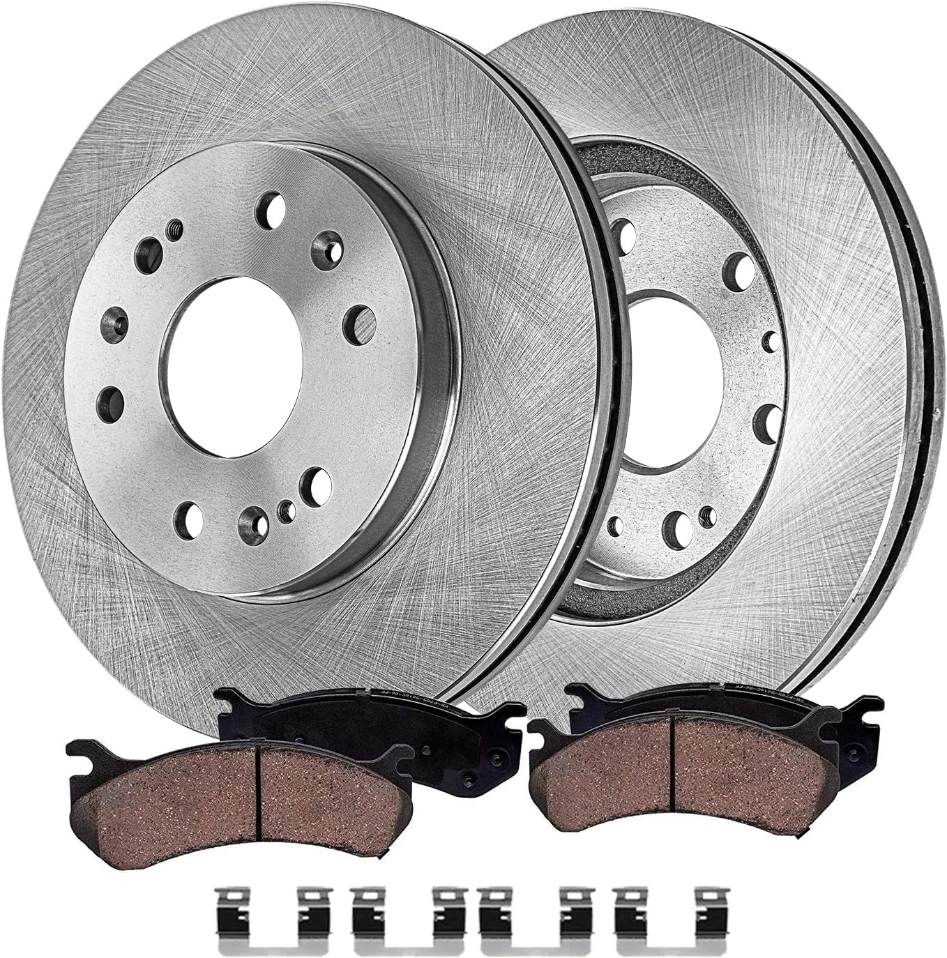 4pc Front Disc Rotors and Ceramic Brake Pads Kit