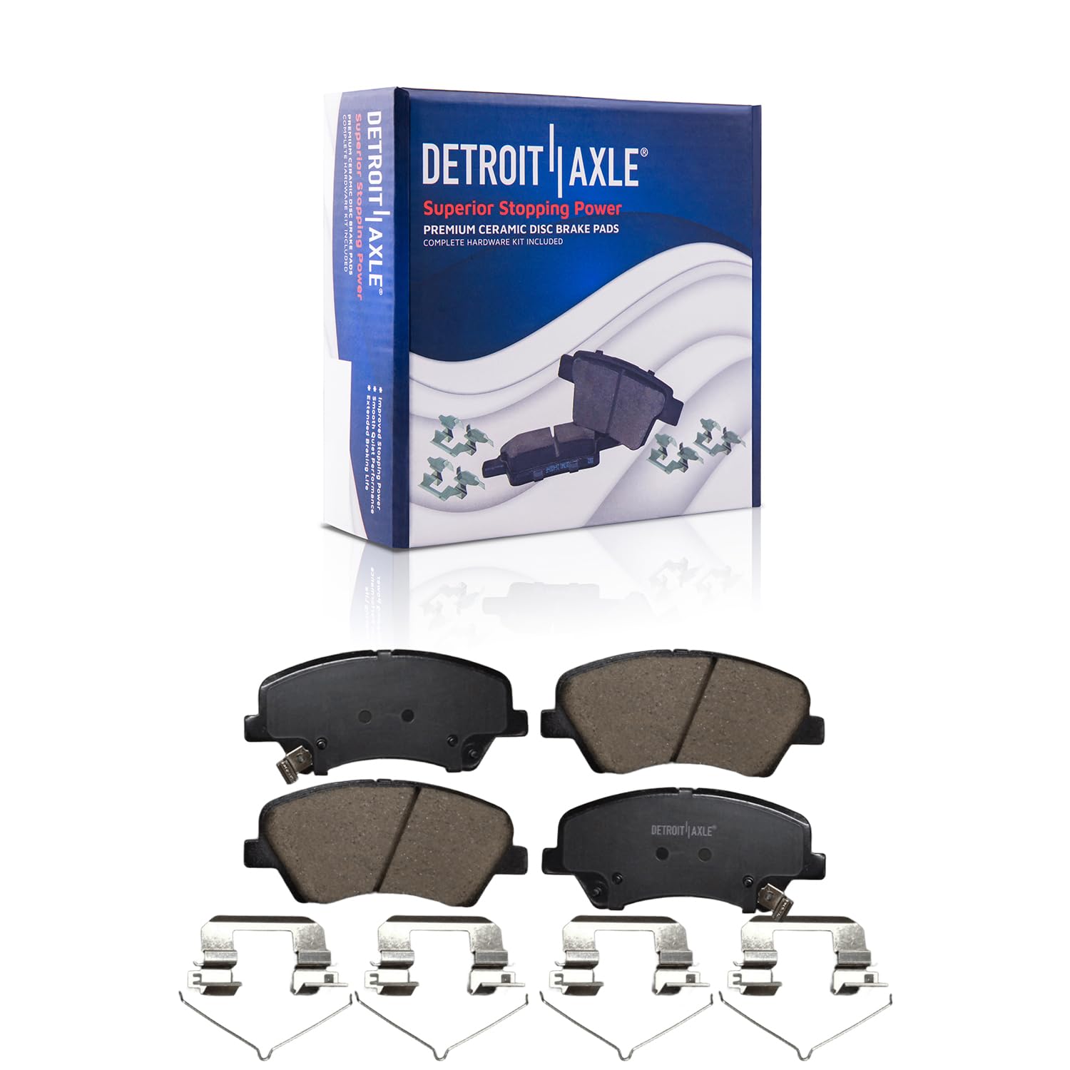 Detroit Axle - Front  Rear Rotors Ceramic Brake Pads for Hyundai Accent Kia Rio — image 6