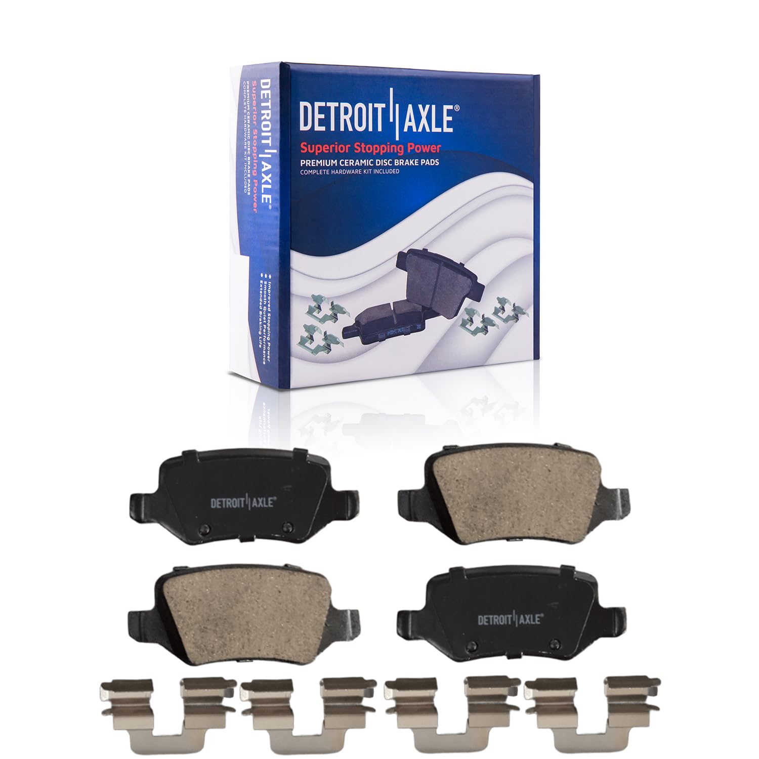 Detroit Axle - Front  Rear Drilled Rotors Brake Pads Kit for 2006-09 Benz B200 — image 7
