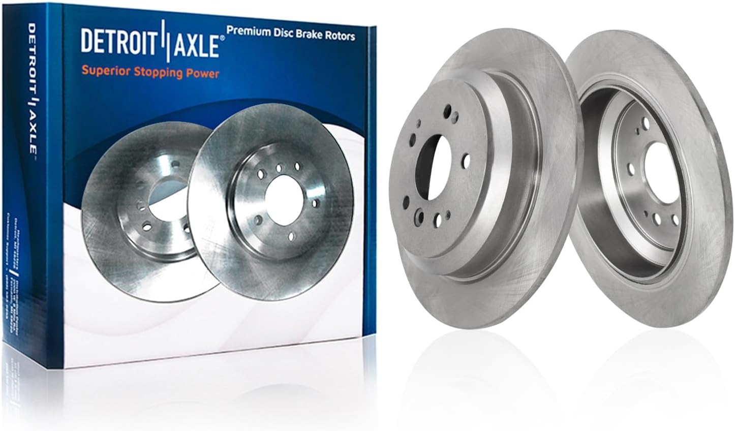 2021 Honda Passport - Detroit Axle 4pc Rear Disc Rotors and Ceramic Brake Pads Kit - 4