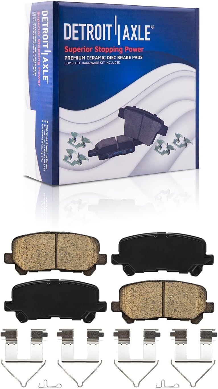 2021 Honda Passport - Detroit Axle 4pc Rear Disc Rotors and Ceramic Brake Pads Kit - 5