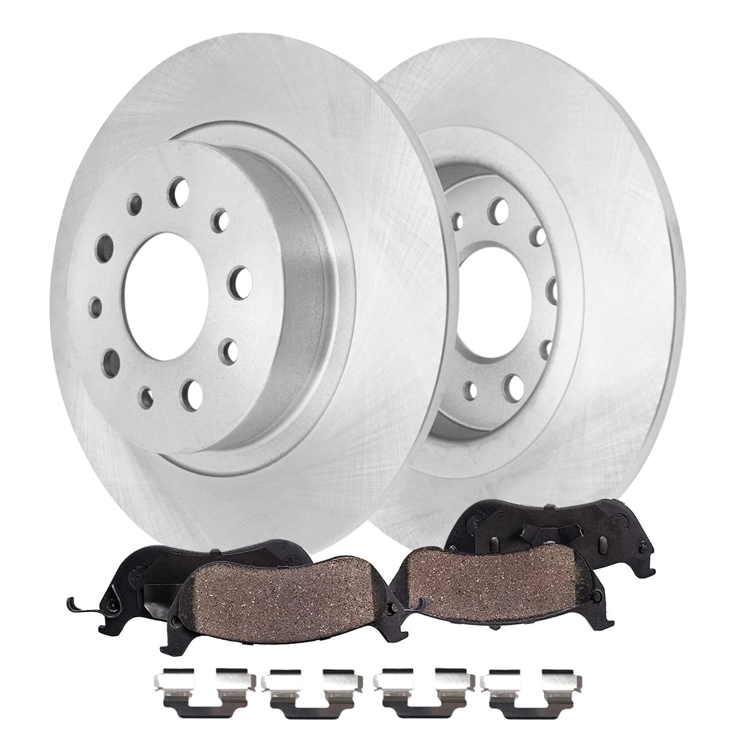 4pc Rear Disc Rotors and Ceramic Brake Pads Kit