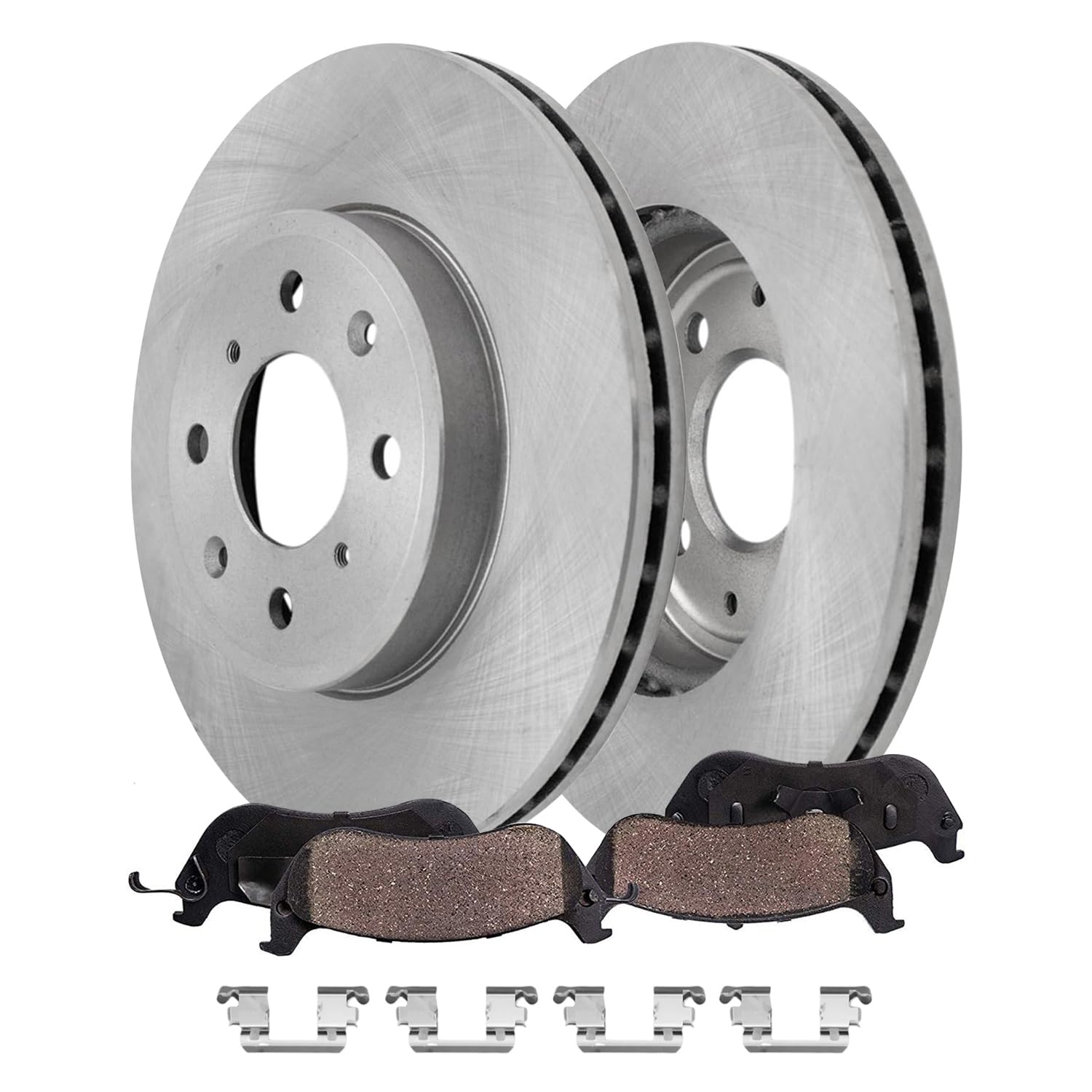 4pc Front Disc Rotors and Ceramic Brake Pads Kit