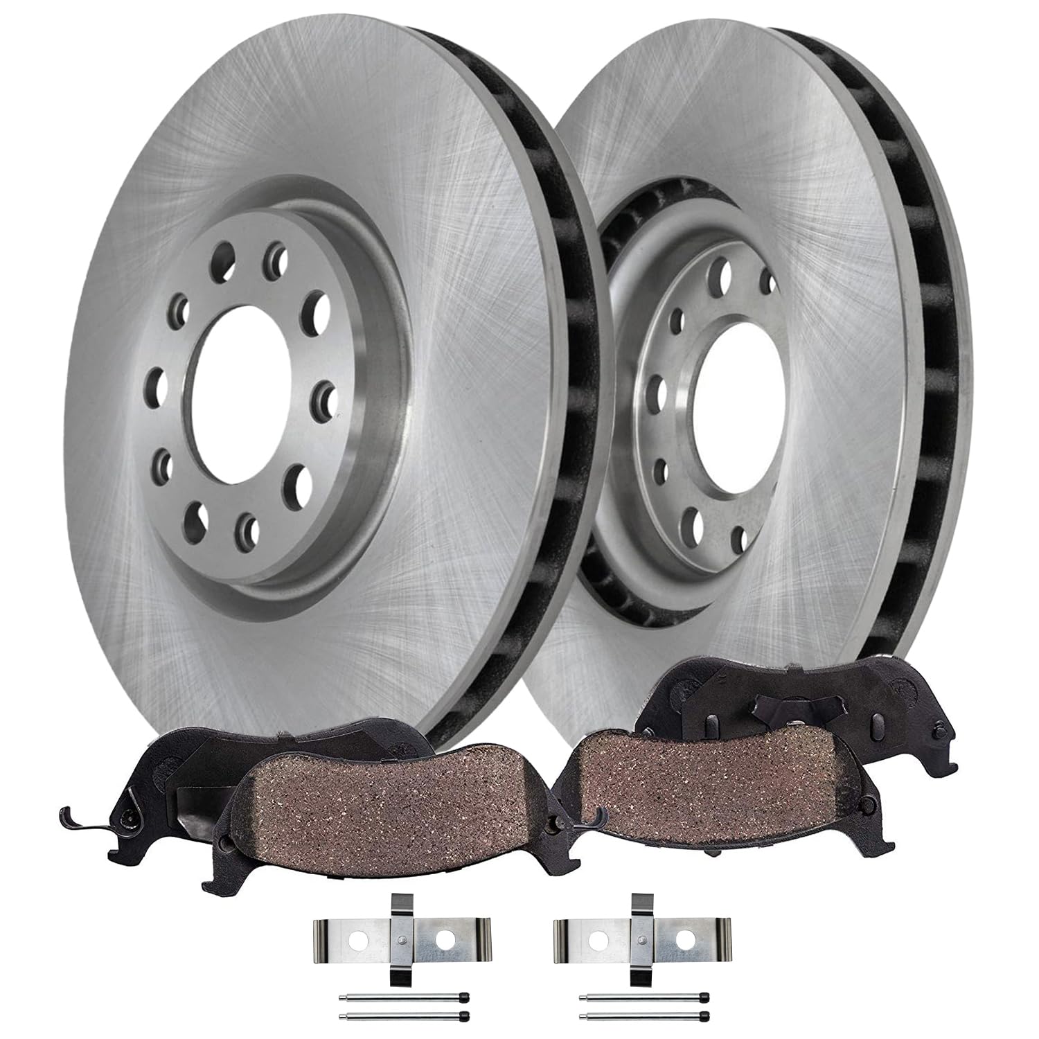 4pc Front Disc Rotors and Ceramic Brake Pads Kit
