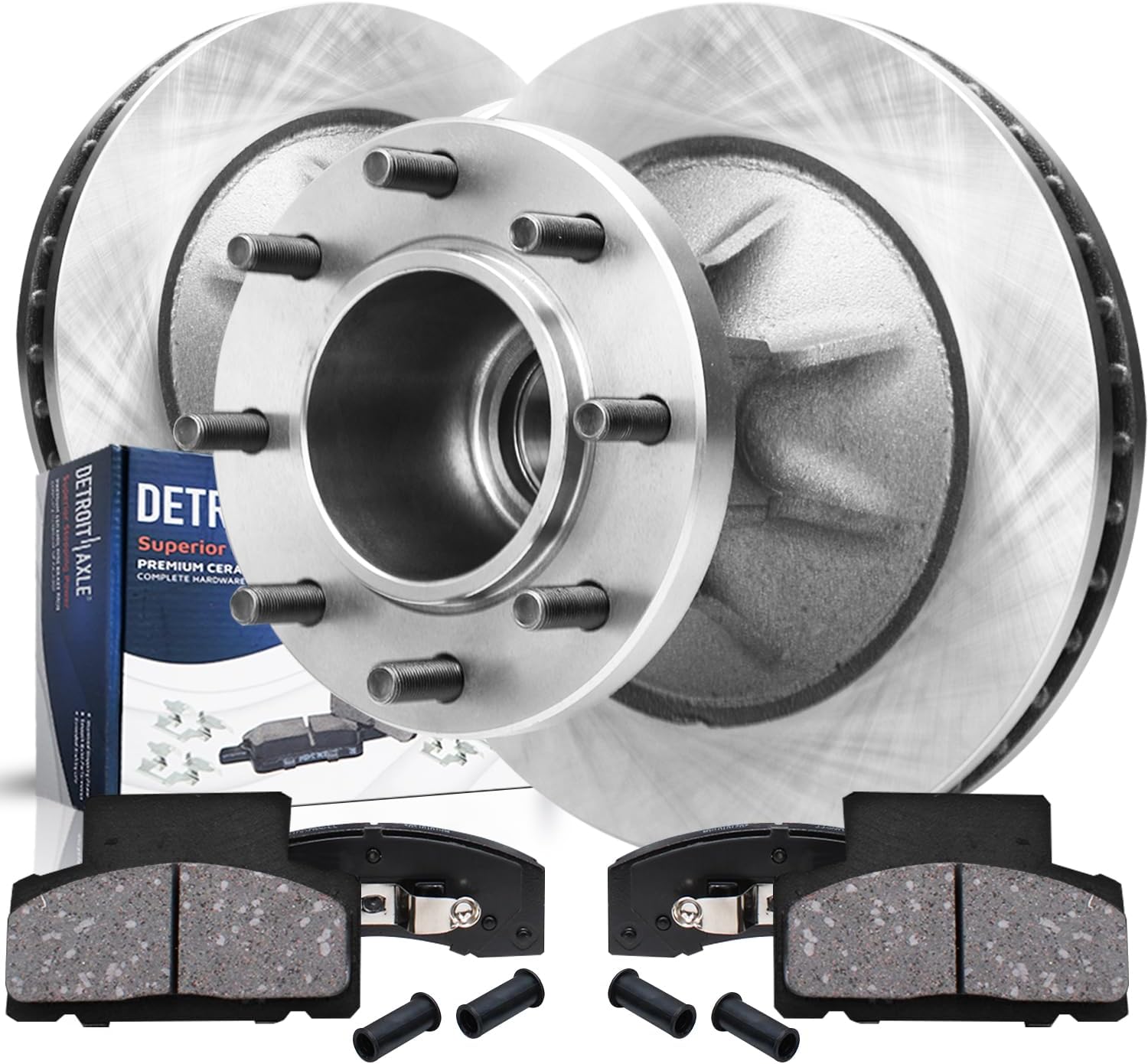 4pc Front Disc Rotors and Ceramic Brake Pads Kit