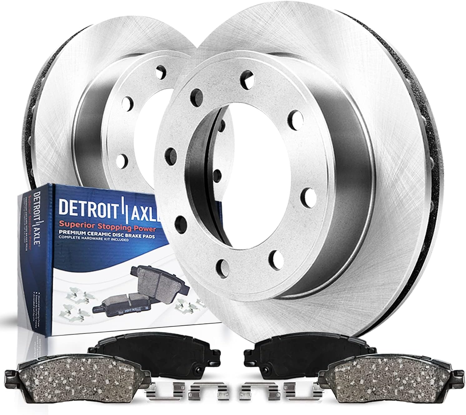 4pc Front Disc Rotors and Ceramic Brake Pads Kit