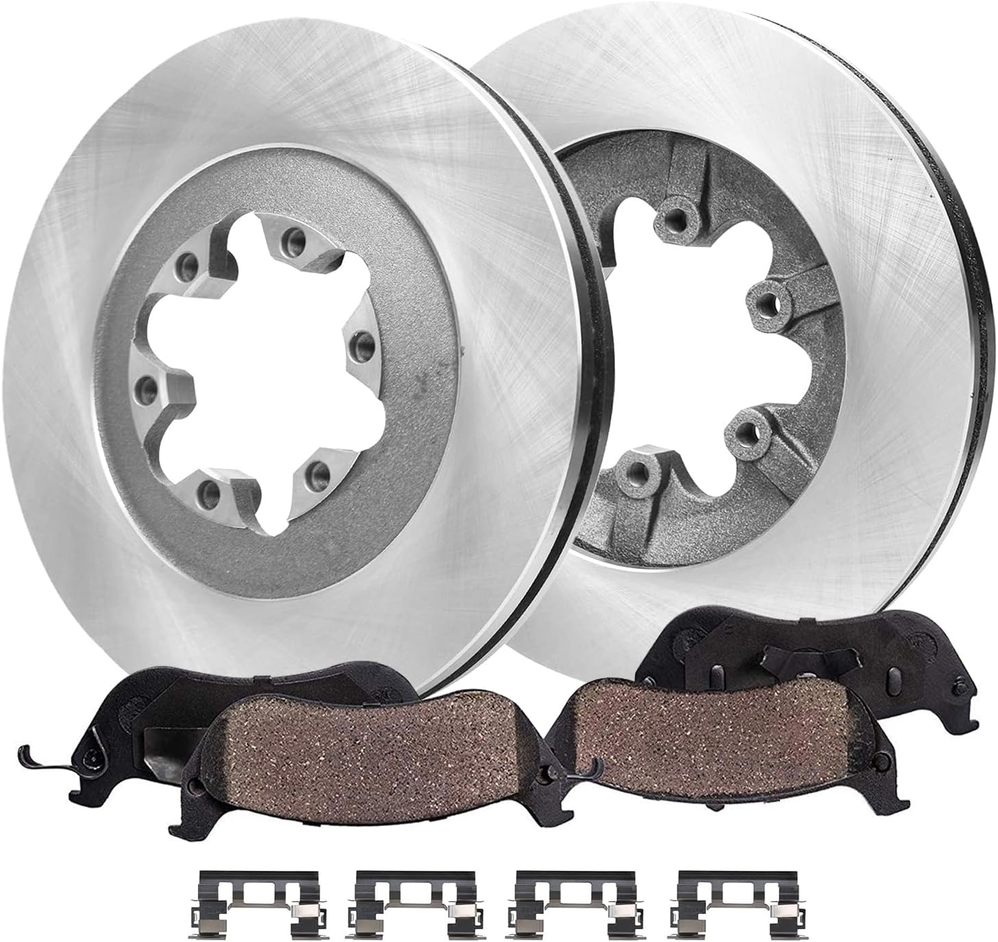 4pc Front Disc Rotors and Ceramic Brake Pads Kit