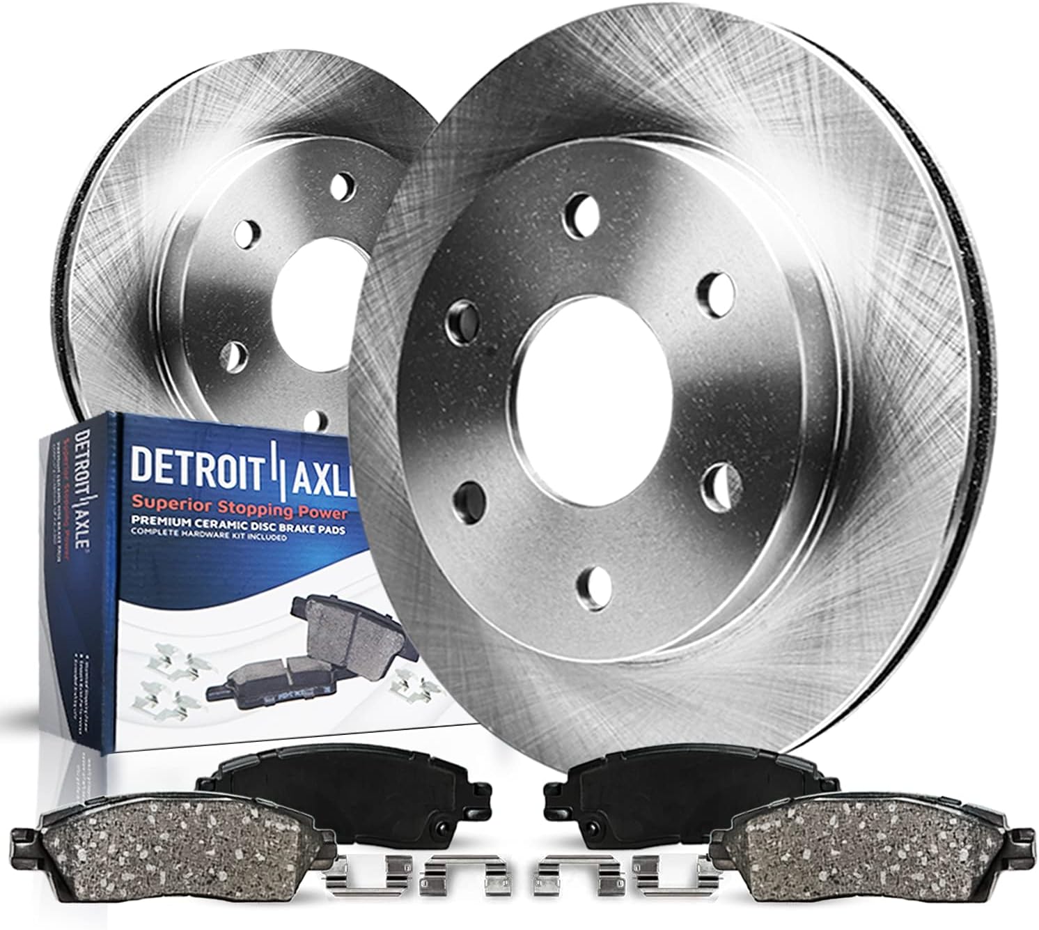 4pc Front Disc Rotors and Ceramic Brake Pads Kit