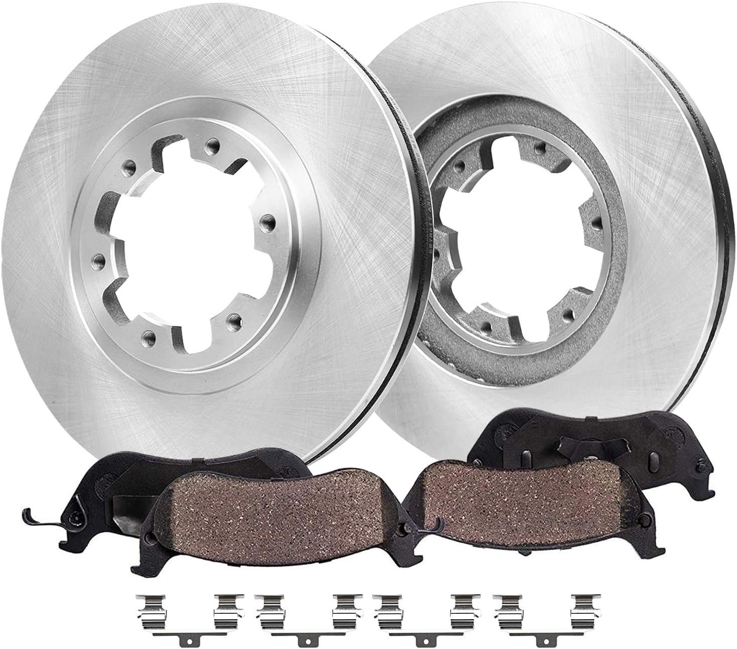 4pc Front Disc Rotors and Ceramic Brake Pads Kit