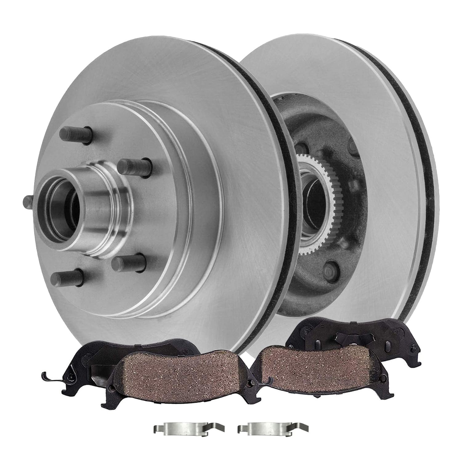 4pc Front Disc Rotors and Ceramic Brake Pads Kit