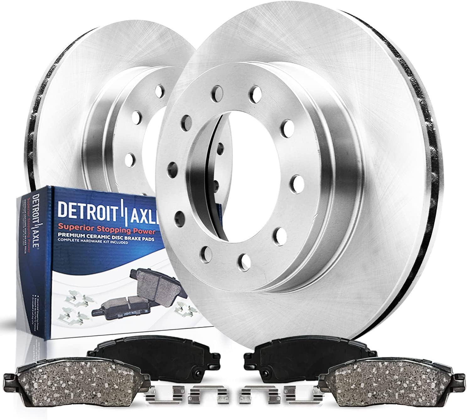 4pc Front Disc Rotors and Ceramic Brake Pads Kit