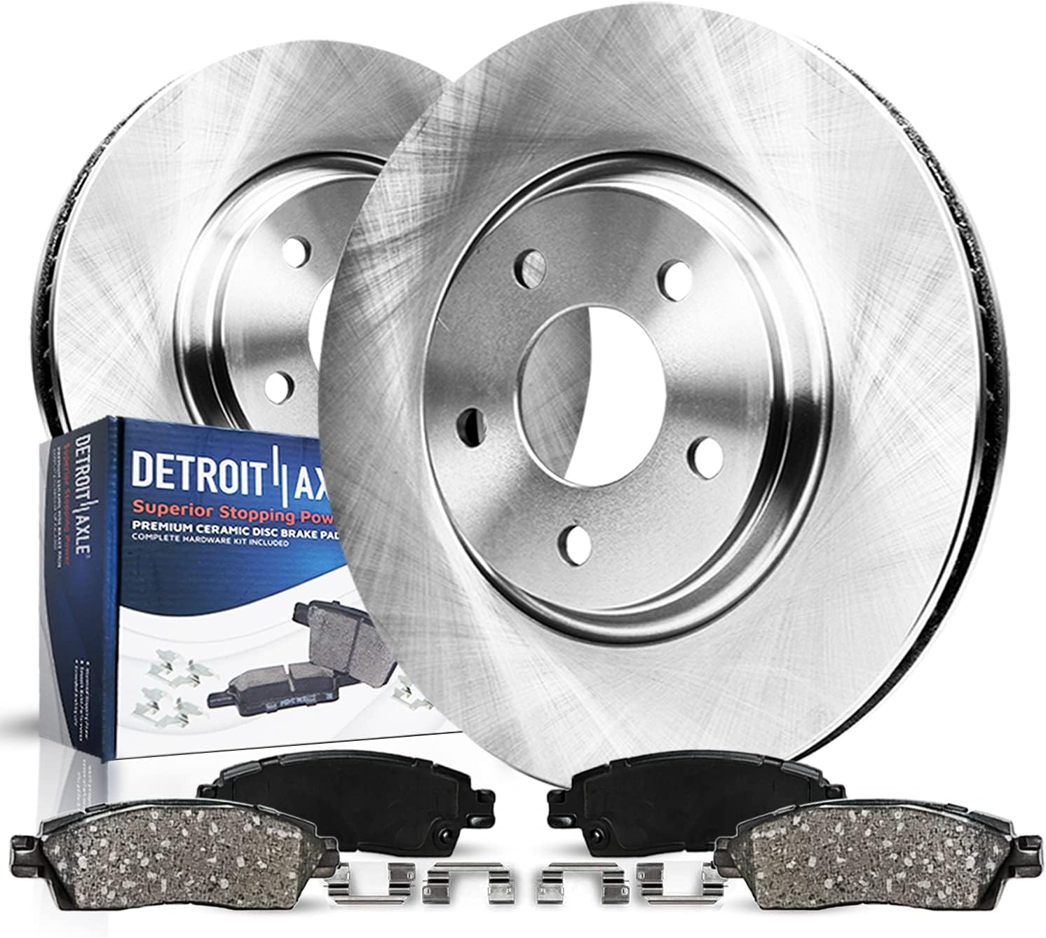 4pc Rear Disc Rotors and Ceramic Brake Pads Kit