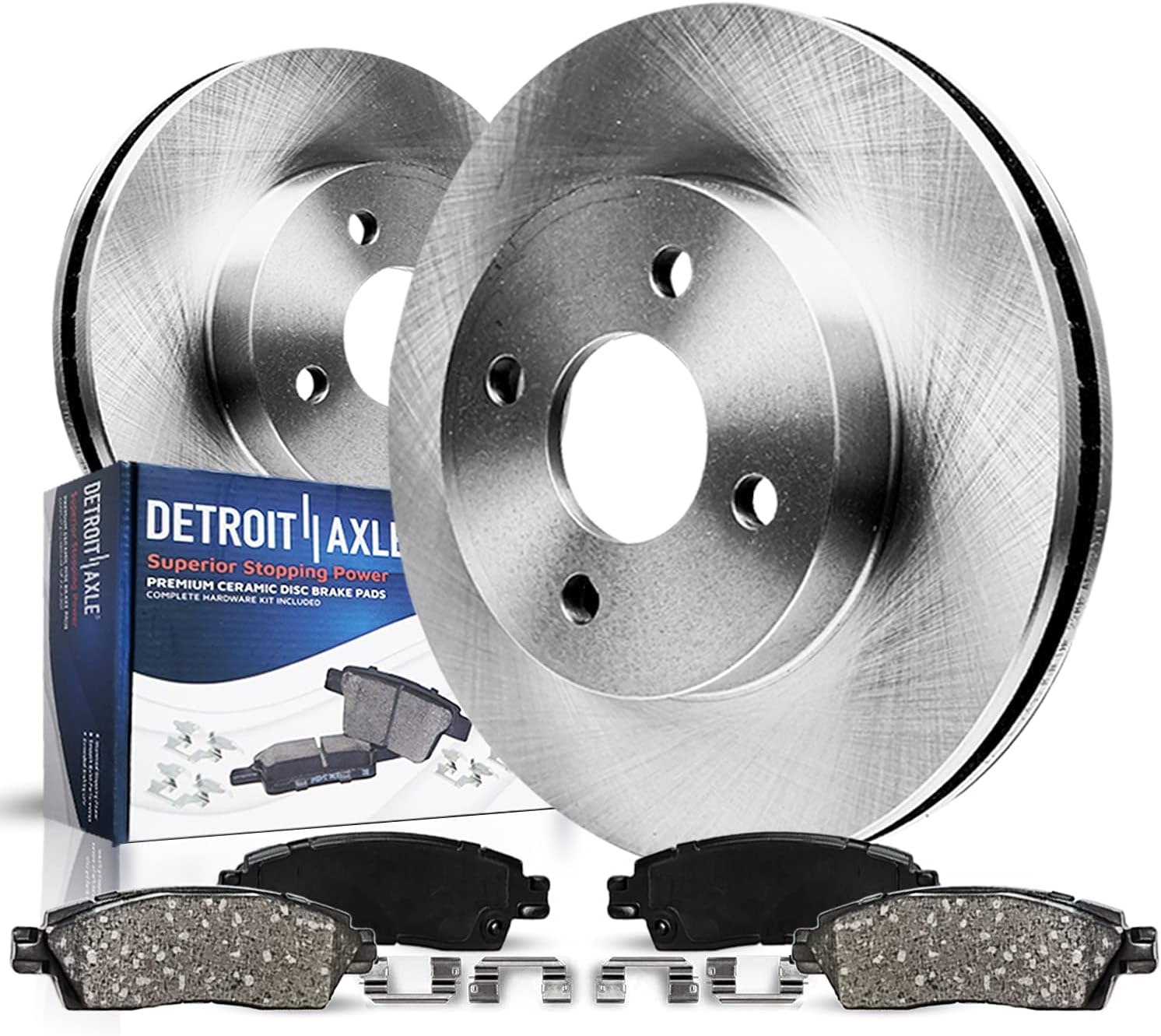 4pc Front Disc Rotors and Ceramic Brake Pads Kit
